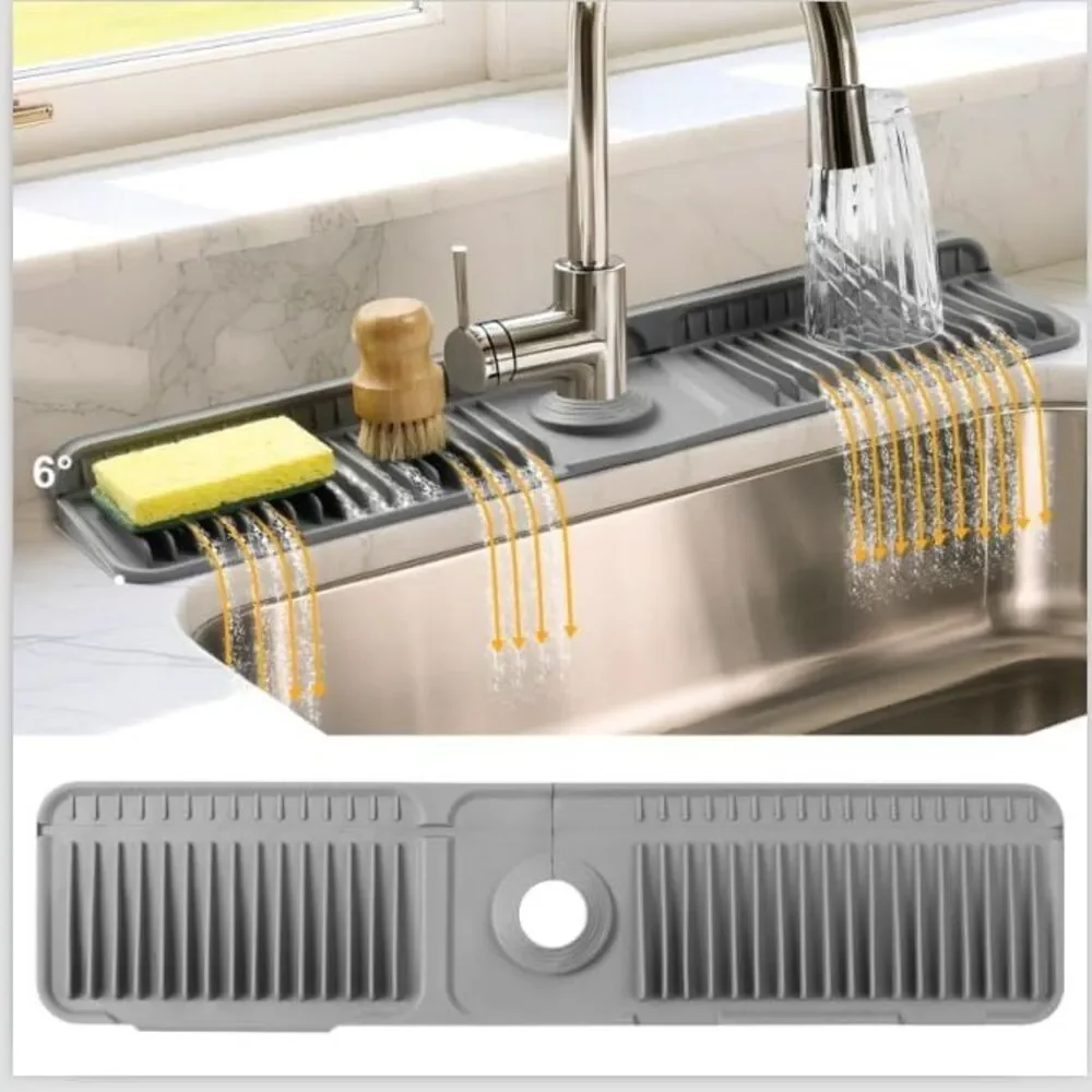 New 24 Inch Faucet Mat for Kitchen Sink, Kitchen Sink Water Splash Guard